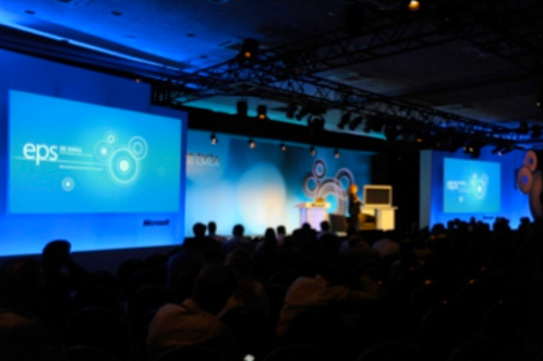 The plenary session at the Microsoft EMEA Executive Summit was attended by 650 delegates